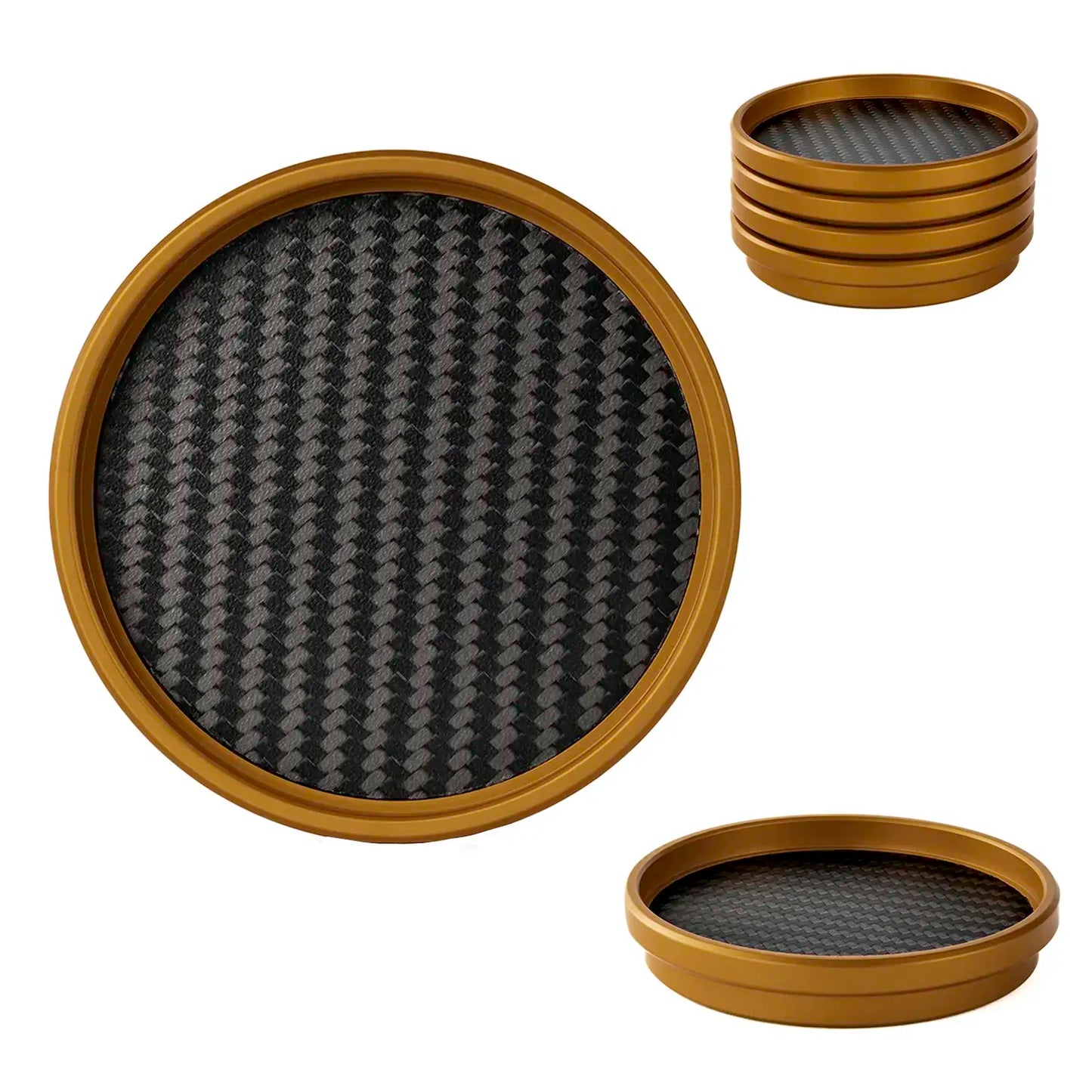 Billet / Carbon Fiber CNC Coaster (Copper)