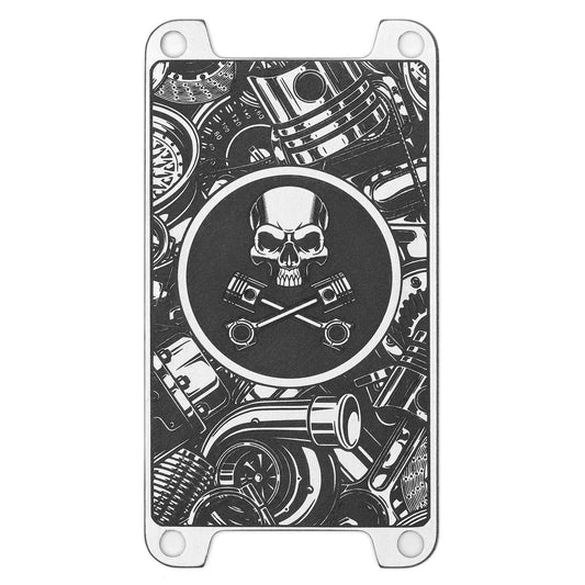 Deep Lasered Switch Plate - Gearhead (Skull and Pistons)