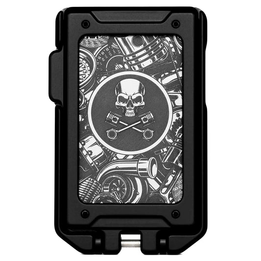 Deep Lasered Series - Gearhead (Skull and Pistons)