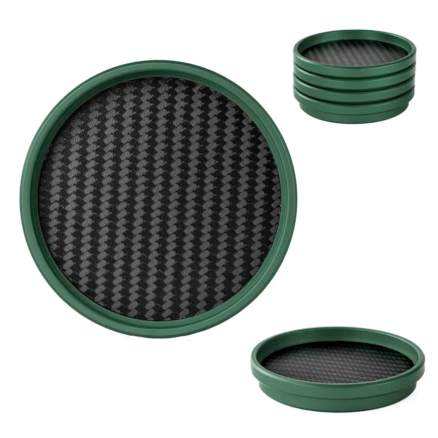 Billet / Carbon Fiber CNC Coaster (Green)